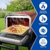 SafBbcue Pizza Stone with Rack for Grill & Oven Baking Accessories