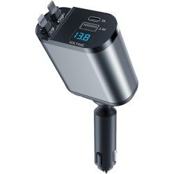 Foivozs [Type-C 100W/Lightning 20W Rapid Charging] 4 Port Car Charger