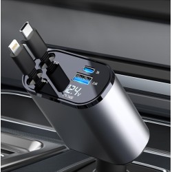 Foivozs [Type-C 100W/Lightning 20W Rapid Charging] 4 Port Car Charger